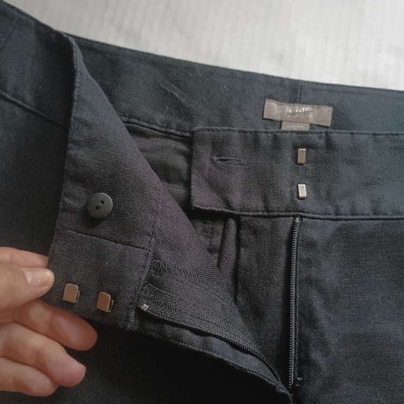 J. Jill Chino Stretch Linen Blend Pants Size 8 Black - Picture 6 of 10